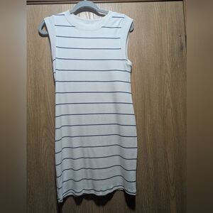 a new day White Sleeveless Mini Dress with Stripes
